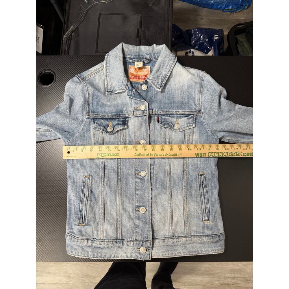 Levi’s Denim Trucker Jacket Womens Medium Button Front Capsule Classic - Picture 5 of 10